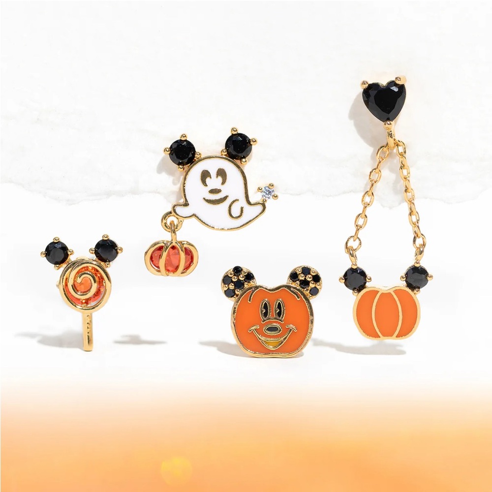 Disney Mickey Mouse Halloween Themed Pumpkin Earrings Set